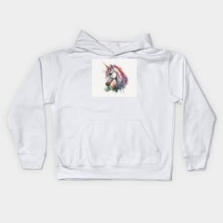 Unicorn Watercolour Painting Kids Hoodie